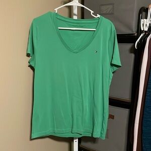 Tommy Hilfiger Basic V-Neck Sz XL Green